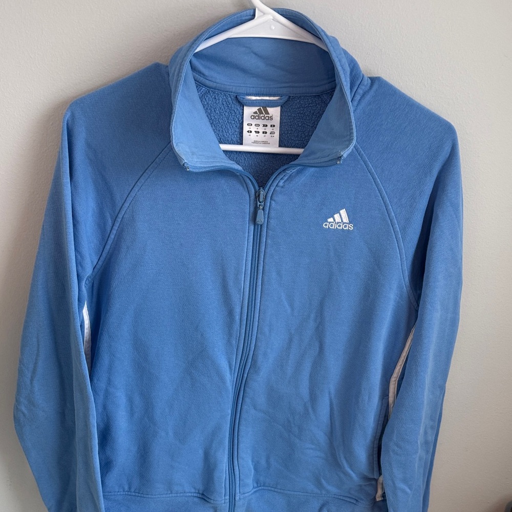 Adidas Light Blue Fleece Jacket